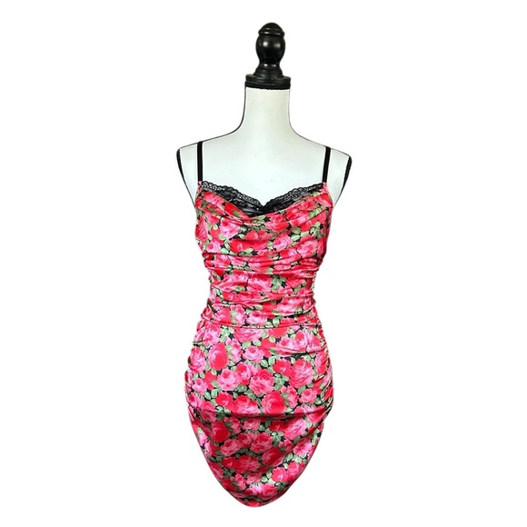 For Love And Lemons Dresses & Skirts - For Love & Lemons Victoria’s Secret Madeline Mini Dress Pink Black Floral Small